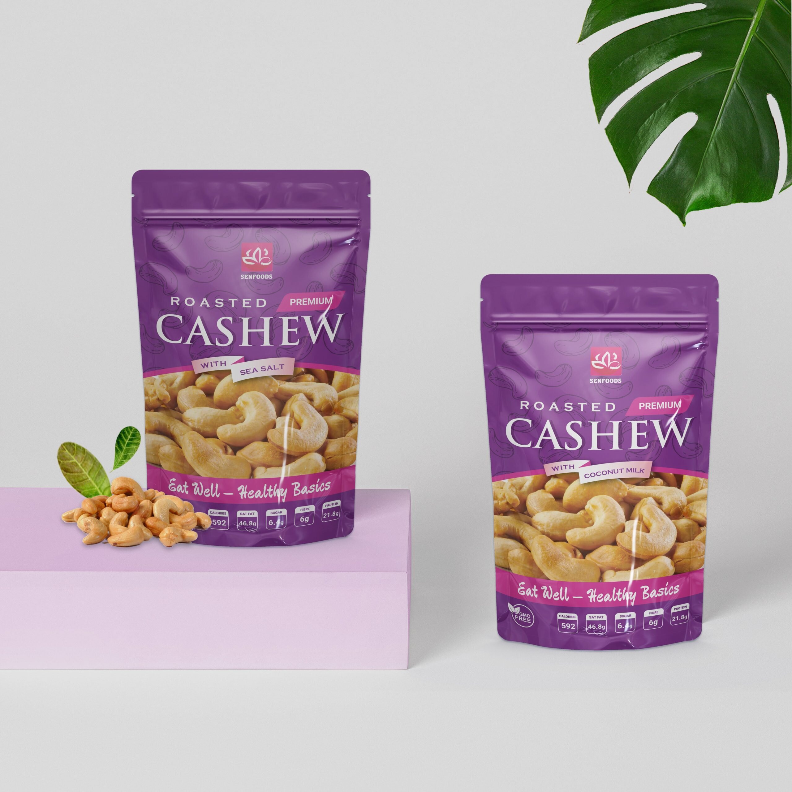 Túi giấy đựng hạt điều Senfoods Roasted Cashew