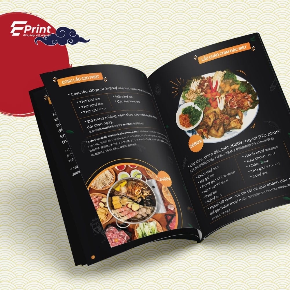 Menu giấy Bristol/ Ivory