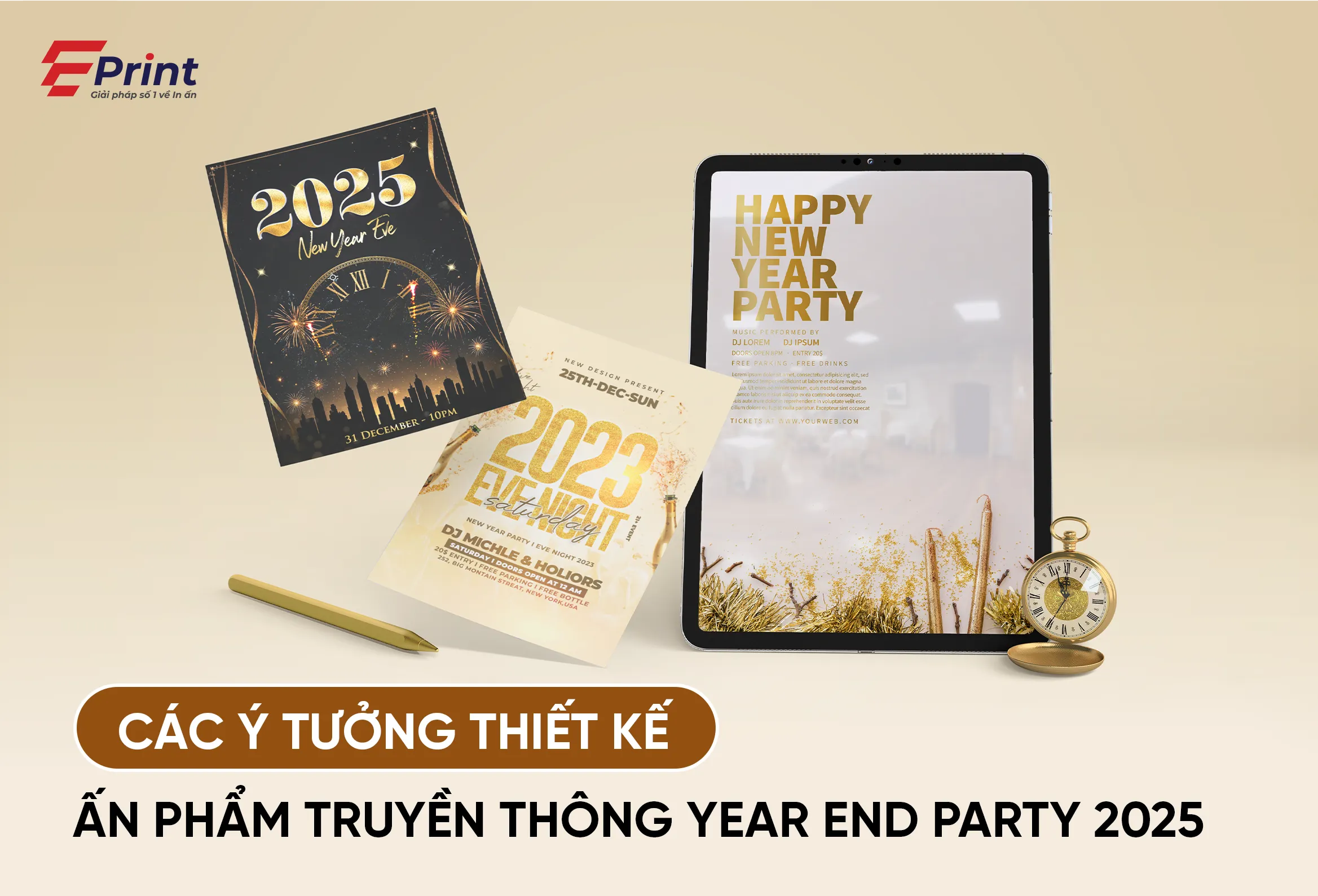 Các ý tưởng Thiết kế ấn phẩm truyền thông Year End Party 2025