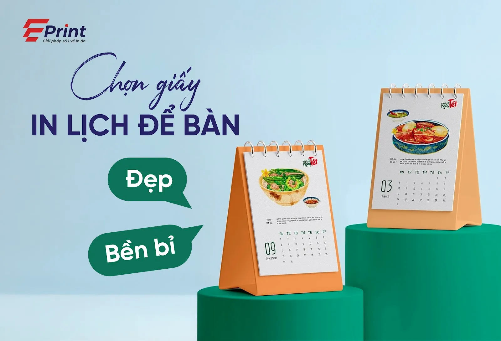 Chọn giấy in lịch để bàn
