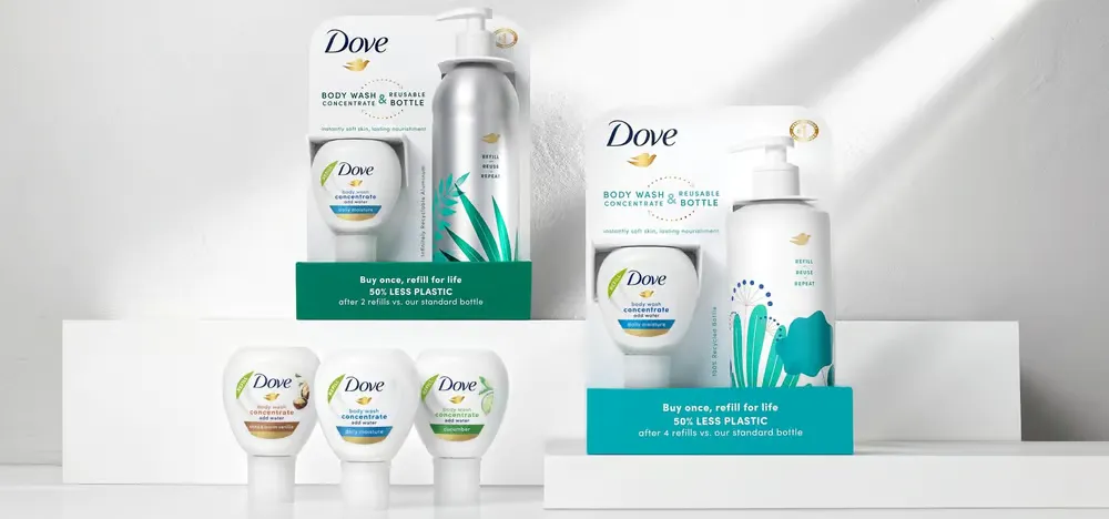 Bao bì tái chế của Dove