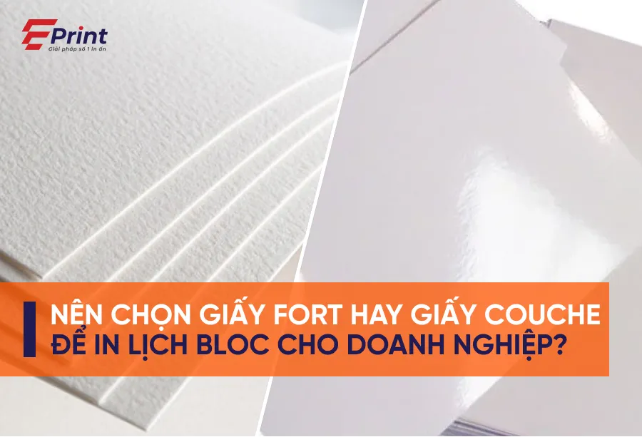 Giấy fort, couche in lịch Bloc