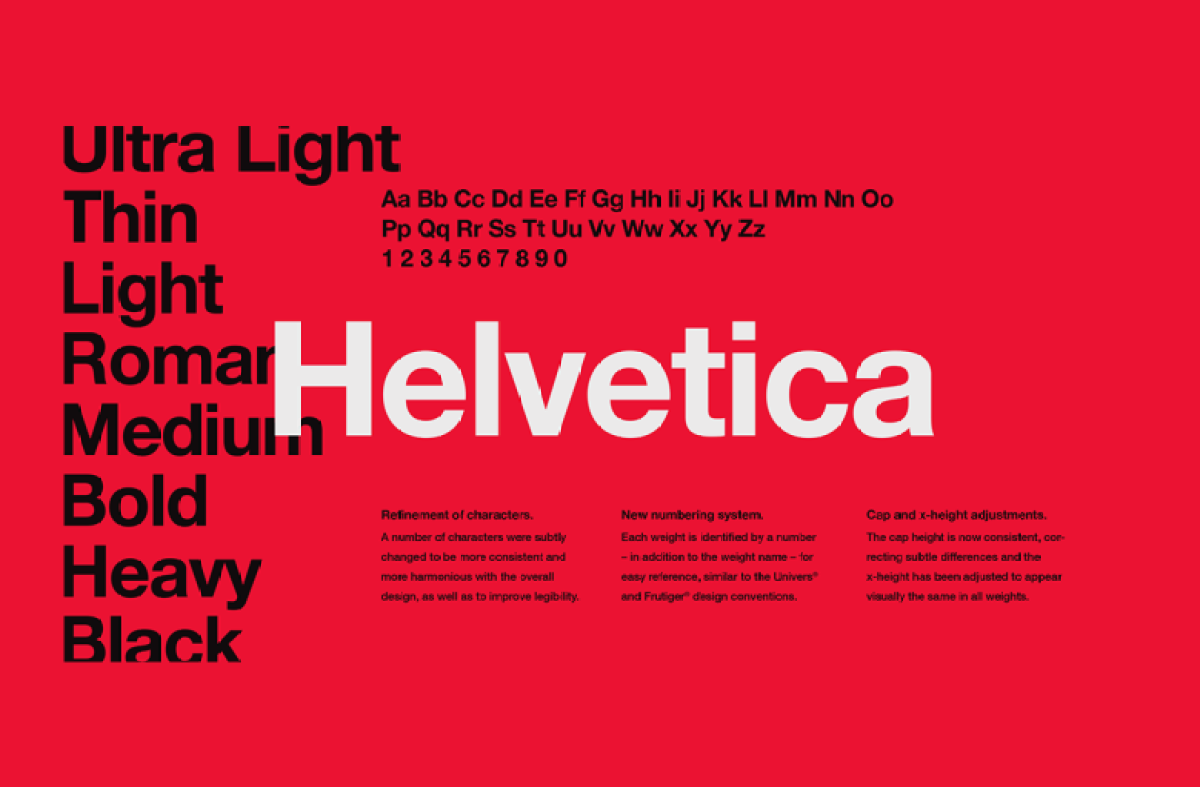 Font Helvetica