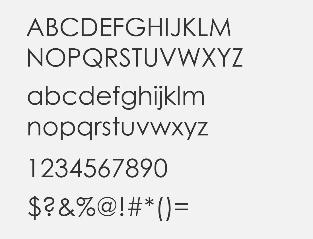 Font Century Gothic