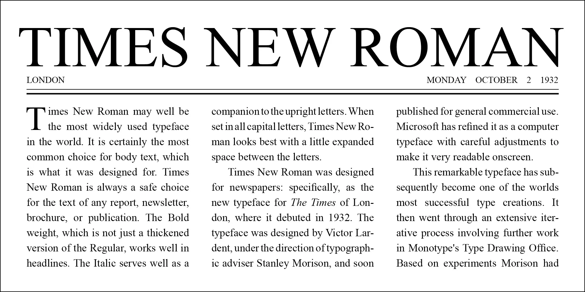 Font Times New Roman