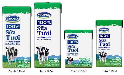 Bao bì Vinamilk trước khi cải tiến